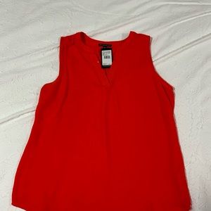 Large sheer Sleeveless top sun orange women’s